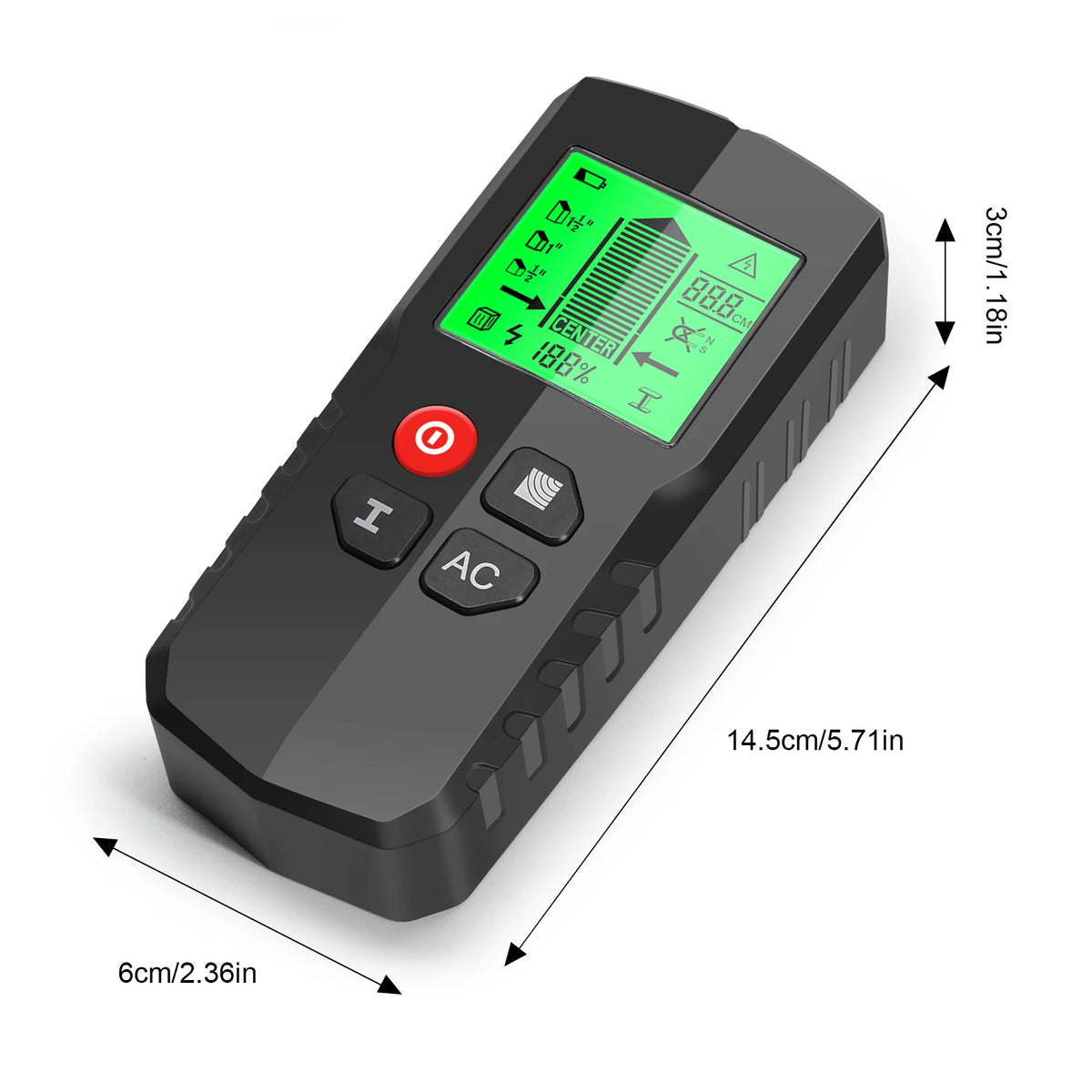 5 in 1 Stud Finder Metal Detector AC Wood Stud Finder Cable Wires Depth Tracker LCD Electronic Wall Scanner Positioning Tool
