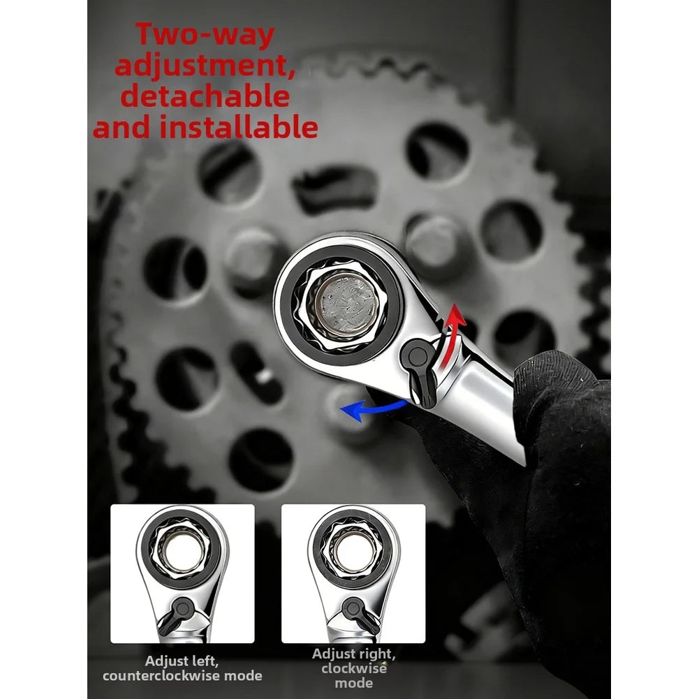 4 in 1 Ratchet Wrench Set Built from 40CR Chrome Vanadium Steel with 72 Tooth Ratchet and Retractable Blade Functionality