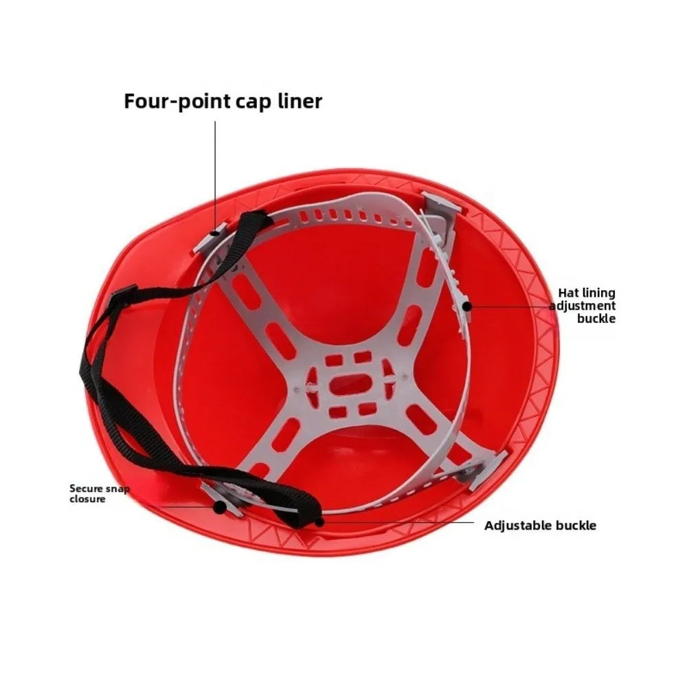Heavy Duty Hard Hat‌ Protective Cushioned Construction Labor Protection Shock Absorbing Adjustable Safety Helmet