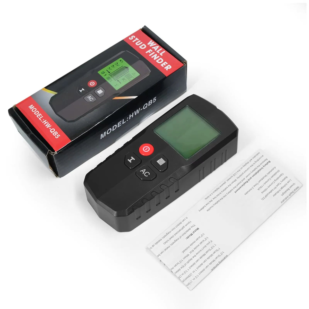 5 in 1 Stud Finder Metal Detector AC Wood Stud Finder Cable Wires Depth Tracker LCD Electronic Wall Scanner Positioning Tool