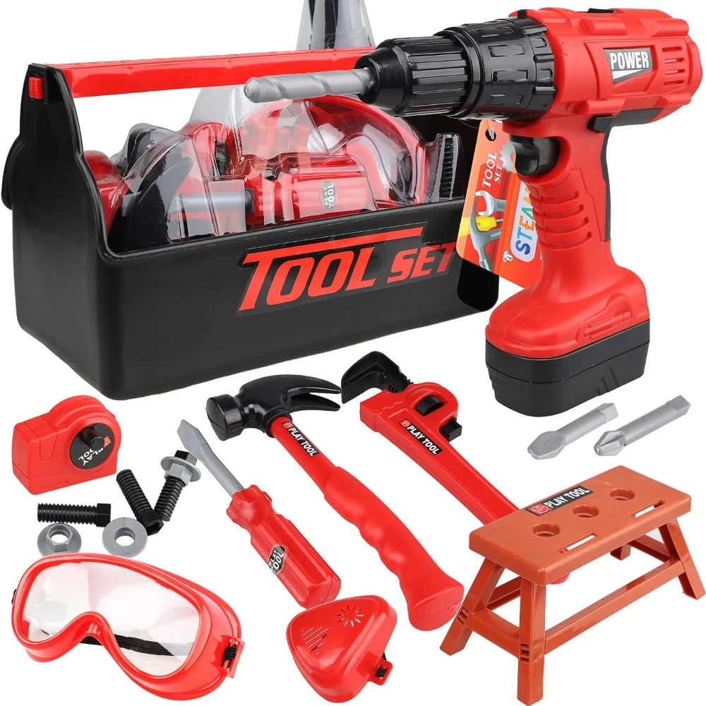 Kids Electric Toy Drill & Tool Set – Pretend Play Construction Kit for Toddlers