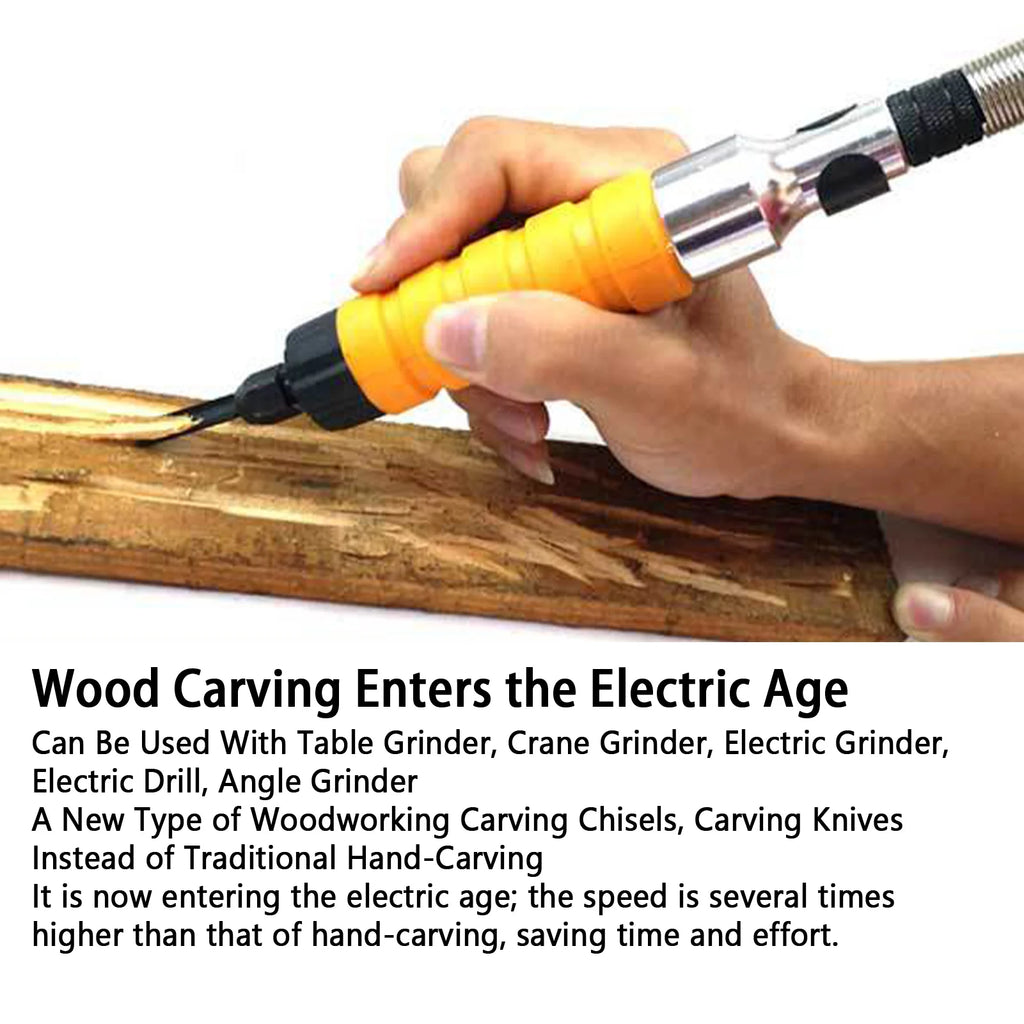 Electric Carving Chisel Tool Kit Woodworking High Efficiency Wood Chisel Attachment for Angle Grinder Wood Carving Tool Set