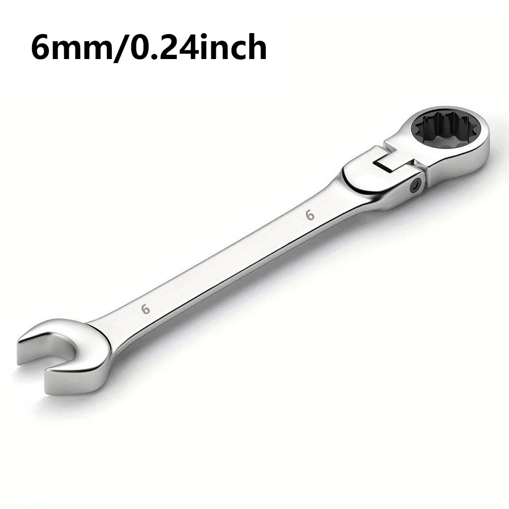 6-24mm Metric Ratchet Wrench Set, 72-Tooth Flexible Head with Storage Box - for Car Bicycle Motorcycle & Home DIY Repair