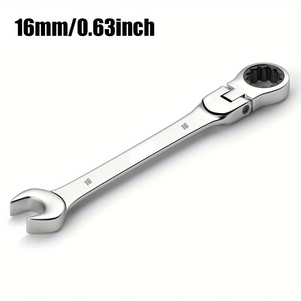 6-24mm Metric Ratchet Wrench Set, 72-Tooth Flexible Head with Storage Box - for Car Bicycle Motorcycle & Home DIY Repair