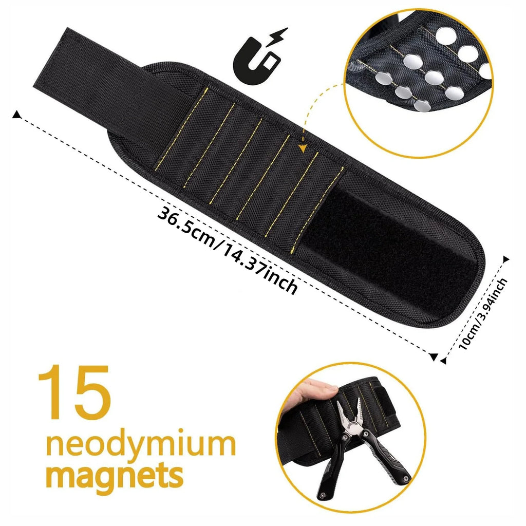 Magnetic Wristband for Holding Screws, Nails & Drill Bits, Cool Tool Gifts for Men, Dad, Husband Birthday