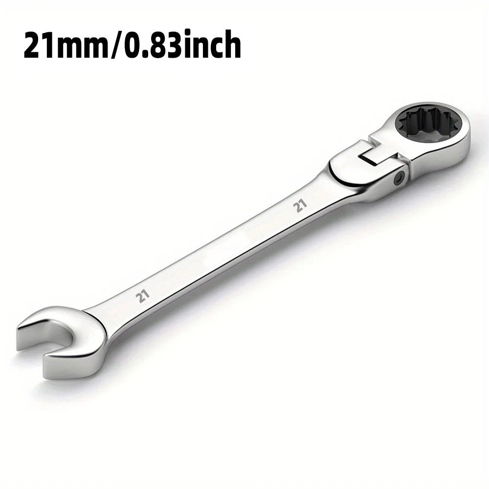 6-24mm Metric Ratchet Wrench Set, 72-Tooth Flexible Head with Storage Box - for Car Bicycle Motorcycle & Home DIY Repair