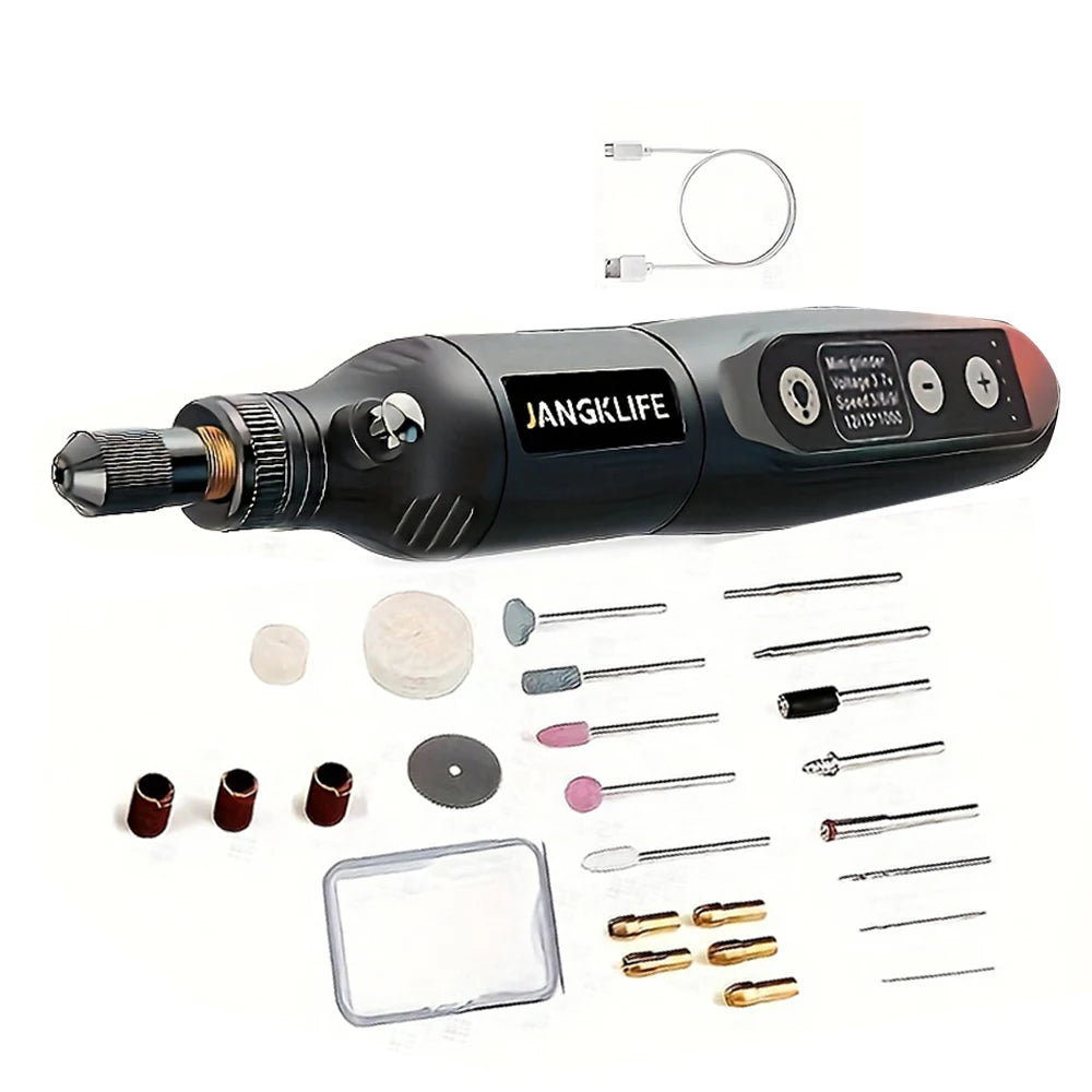 JANGKLIFE USB Cordless Rotary Tool Kit Woodworking Engraving Pen DIY For Jewelry Metal Glass Mini Wireless Drill