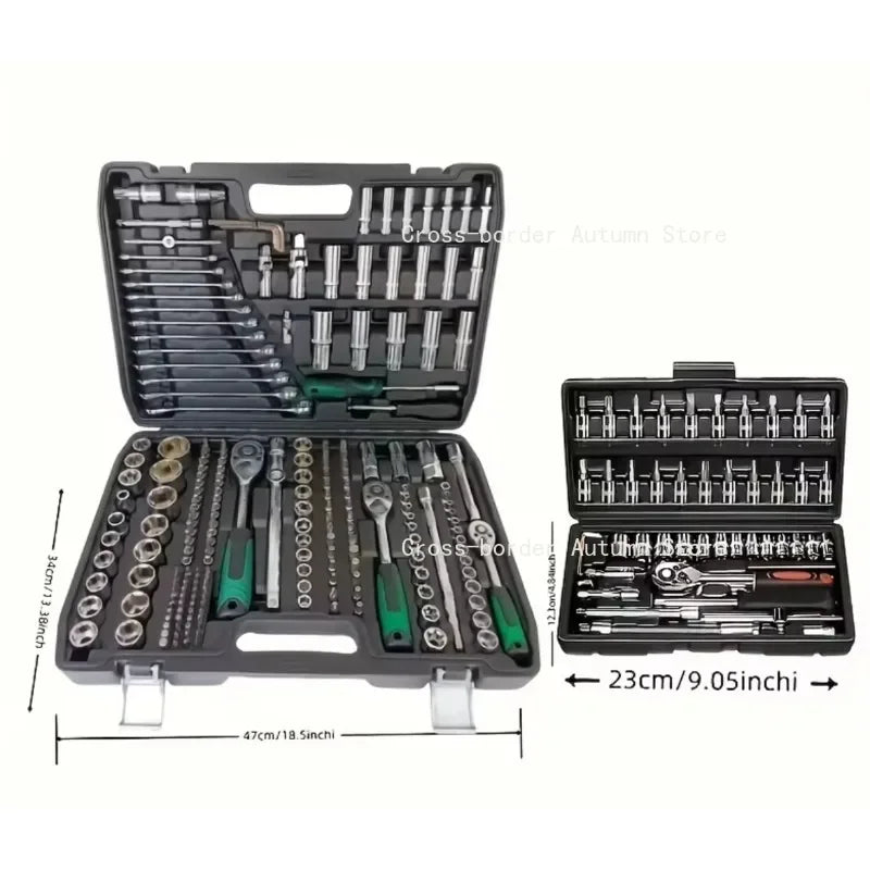216-Piece Professional Socket Set - 1/2" 3/8" 1/4" Drive SAE & Metric, 72-Tooth Ratchet for Automotive & Home Repair