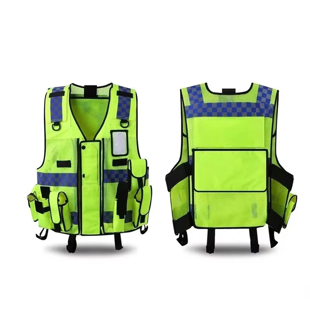Executive Multi-Pocket High-Visibility Safety Vest – Heavy-Duty Workwear & Security Duty