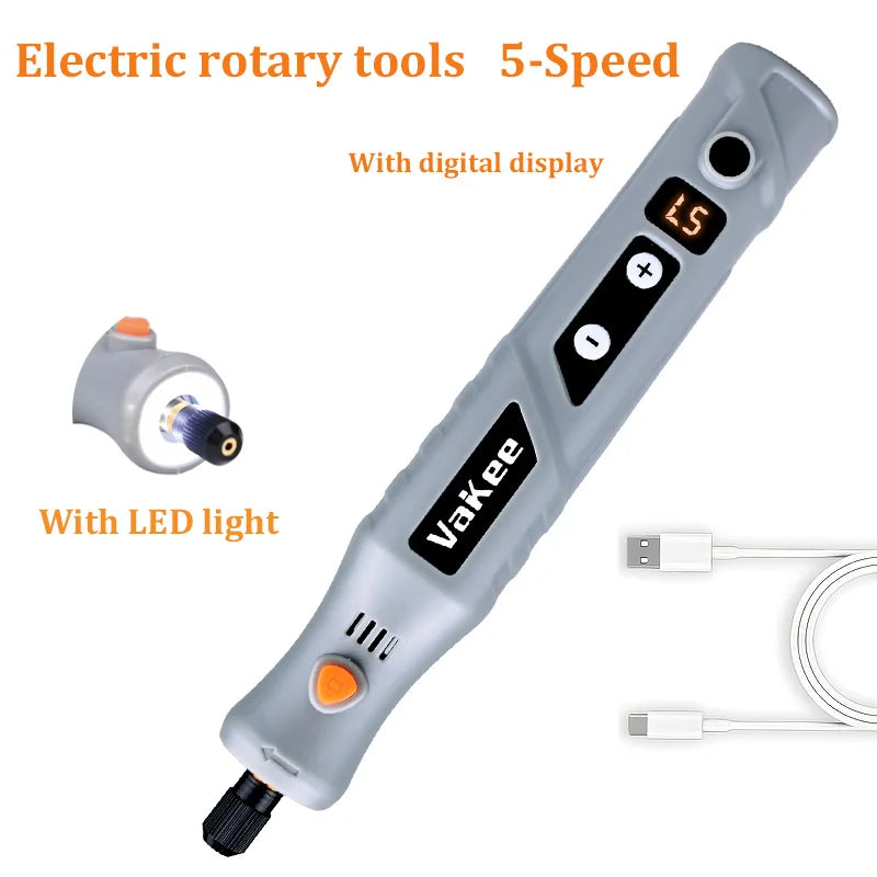DIY Mini Cordless Electric Drill (USB) Tool, suitable for jewelry, metal, glass processing, etc. Mini cordless drill bit set, in