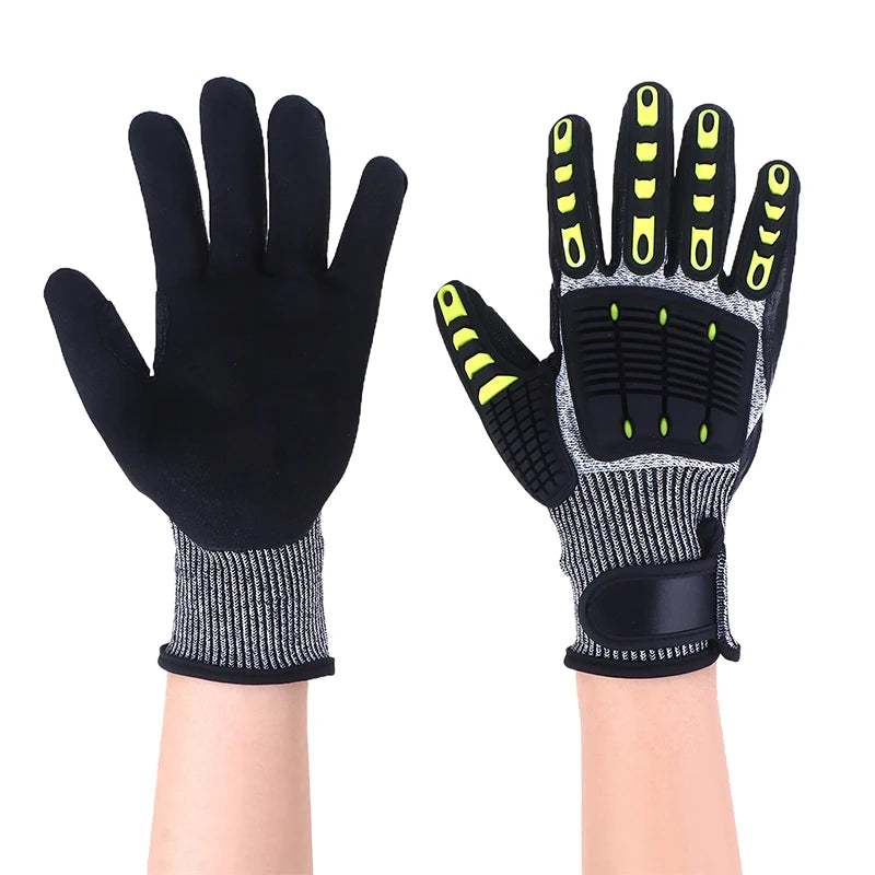 Safety Anti Vibration Work Gloves Wear-resistant And Cut-resistant Mechanics Protective Work Gloves Grip