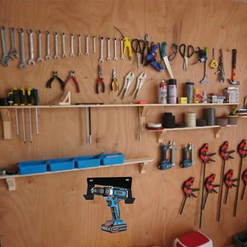 Wall-Mounted Power Tool & Cordless Drill Organizer Rack
