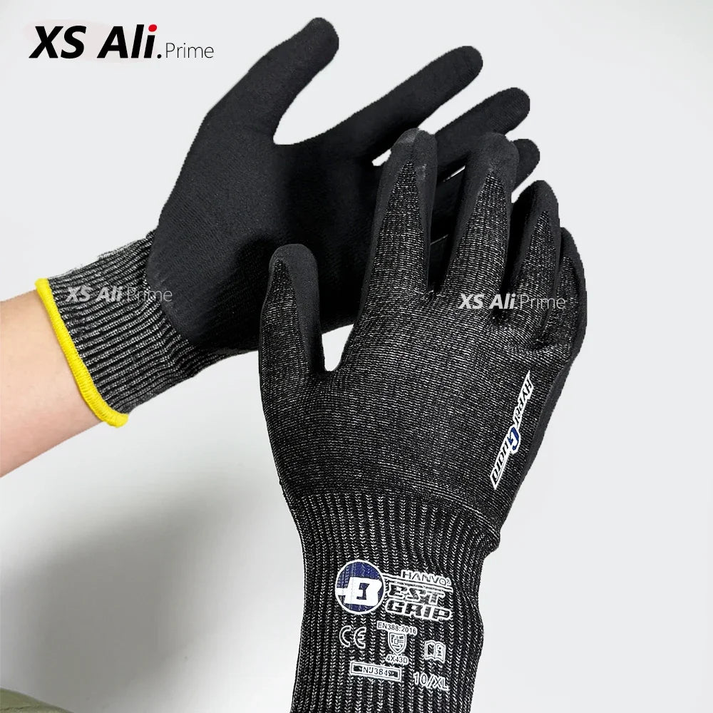 Cut Resistant Work Gloves Level 5 Protection Anti-Slip Textured Grip for Metal Machining Glass Handling Abrasion Scratch Proof