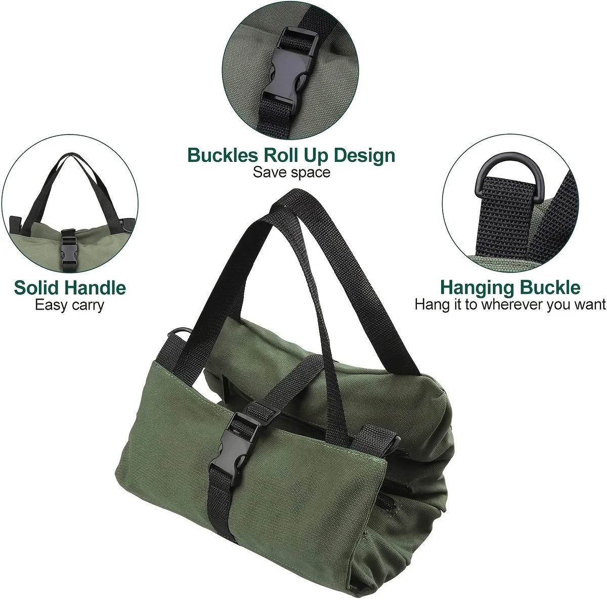 Tool Roll, Multi-Purpose Roll Up Tool Bag, Wrench Roll, Canvas Tool Organizer Bucket, Car First Aid Kit Wrap Roll Storage Case