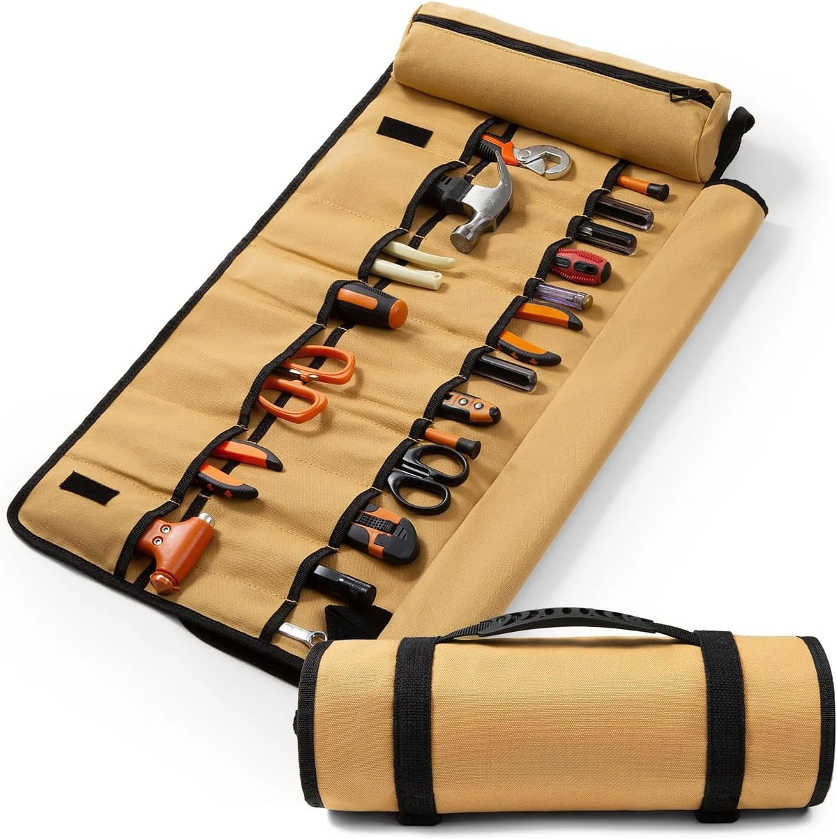 Tool Roll, Heavy Duty Tool Roll Bag Organizer, Roll Up Tool Pouch with 20+1 Pocket, Gifts for Men Father Dad Mechanic