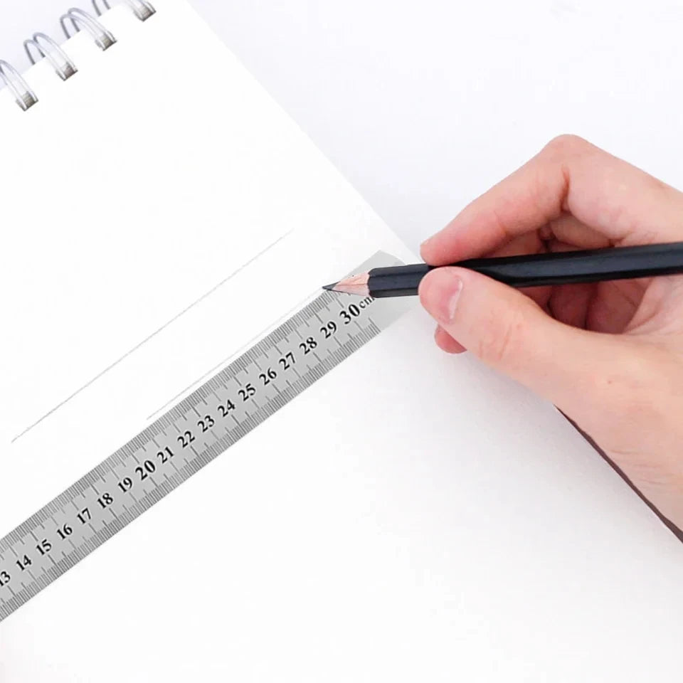 Precision Stainless Steel Metal Straight Ruler (150mm - 500mm)