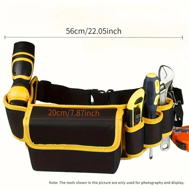 Heavy Duty Tool Belt Waist Bag, Thick Wear-Resistant, Large Capacity, Electrician Carpenter Storage Bag