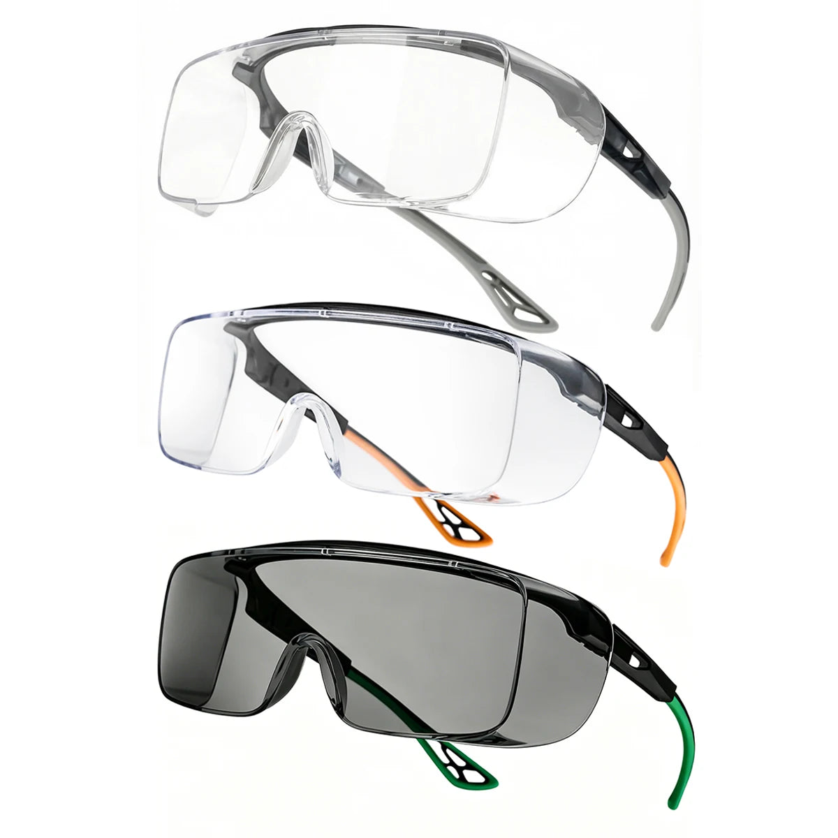 Safety Glasses Over Glasses,ANSI Z87.1 Lenses with Anti-Fog & Scratch,Side Protection, Adjustable Protective  Model HM6