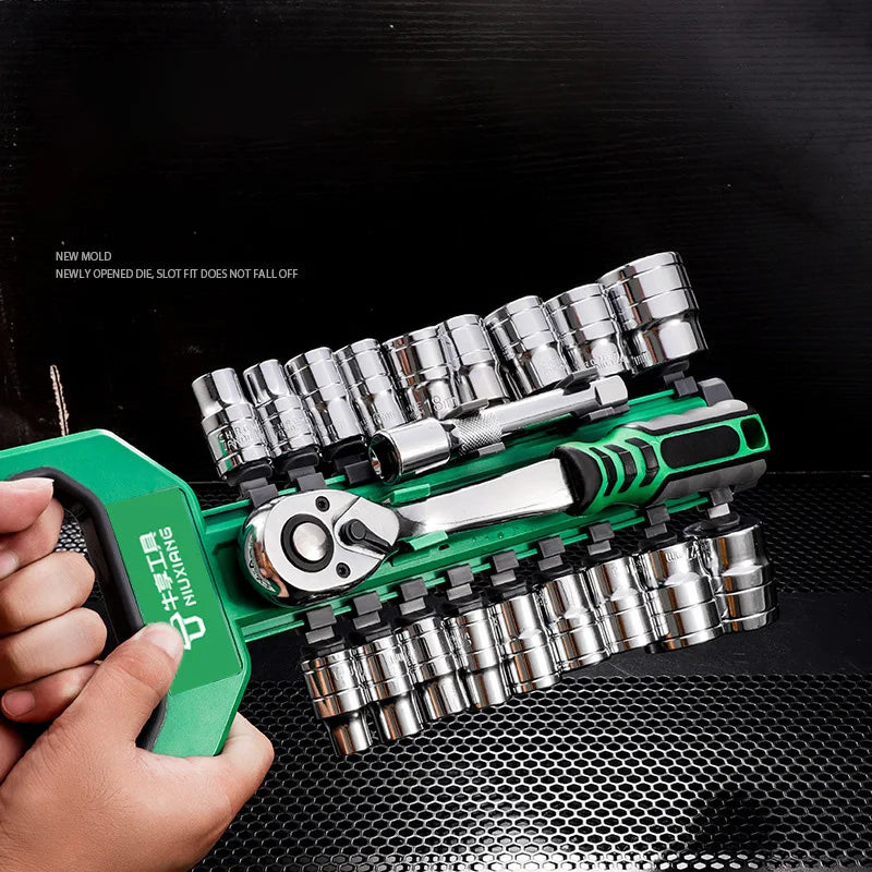 Ratchet Wrench Socket Set 72 Tooth 1/4 3/8 1/2 Inch Quick Release Reversible Handle Multi-function Auto Motorcycle Repair Tool