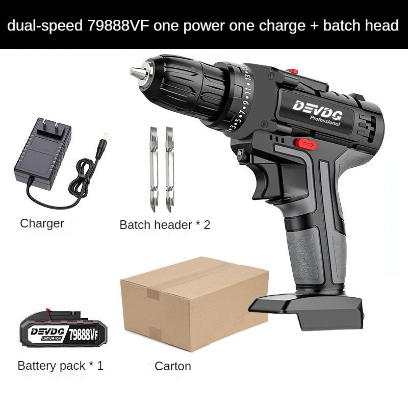 Electric Cordless Impact Drill, High-Power Electric Drill, Lithium Battery, Electric Screwdriver, Power Tool, 650W 16.8V, 150N.m