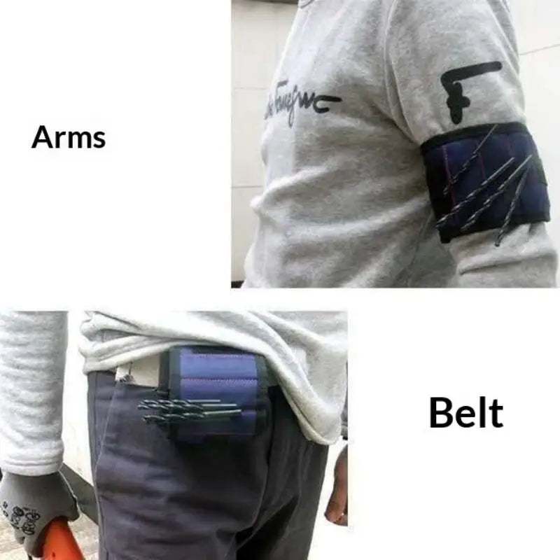 Magnetic Wristband Portable Tool Bag Electrician Adjustable Wristband For Holding Screws,Nails,Drilling Bits,Wrist Tool Holder