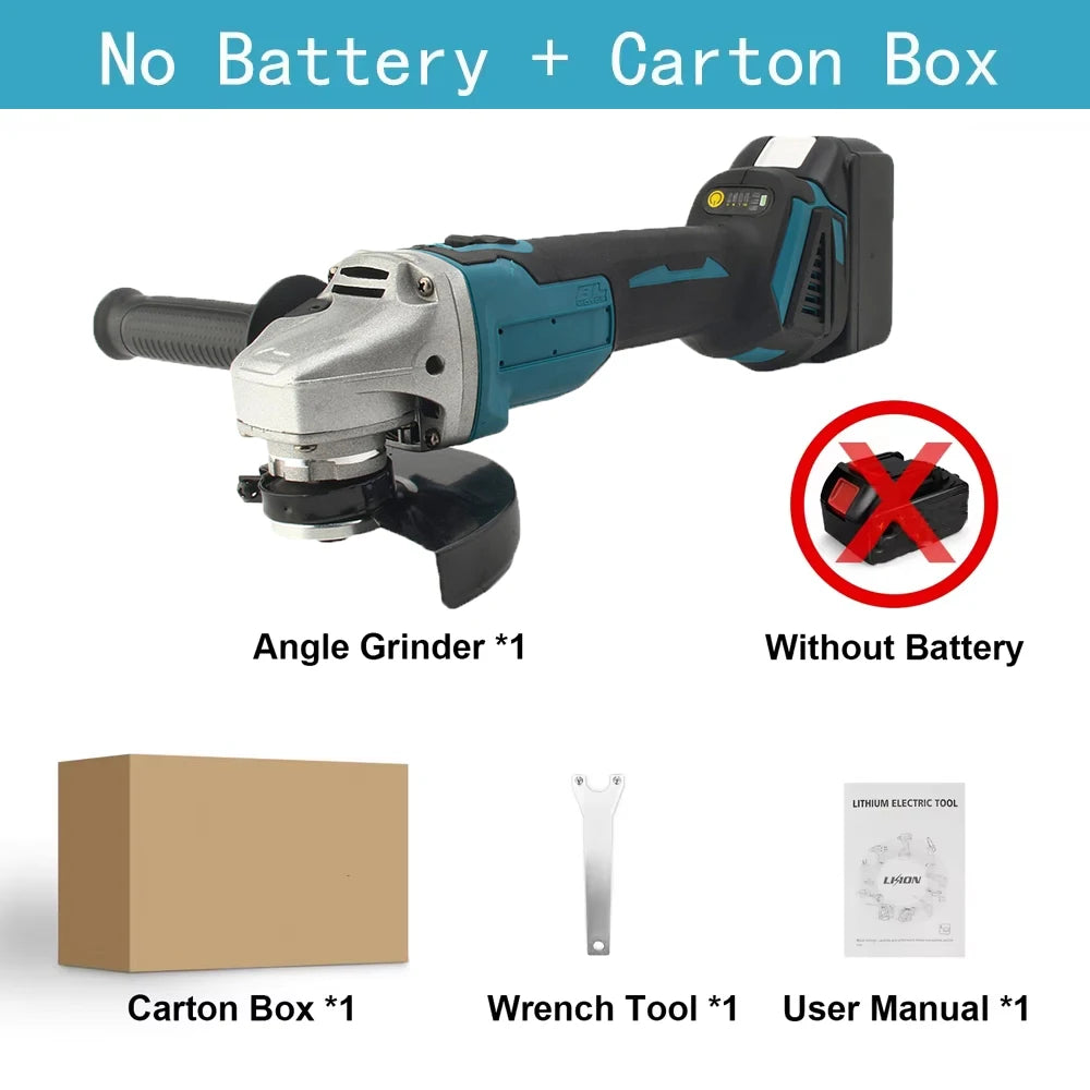 125MM Brushless Cordless Angle Grinder – Variable Speed, M14, Makita 18V Compatible