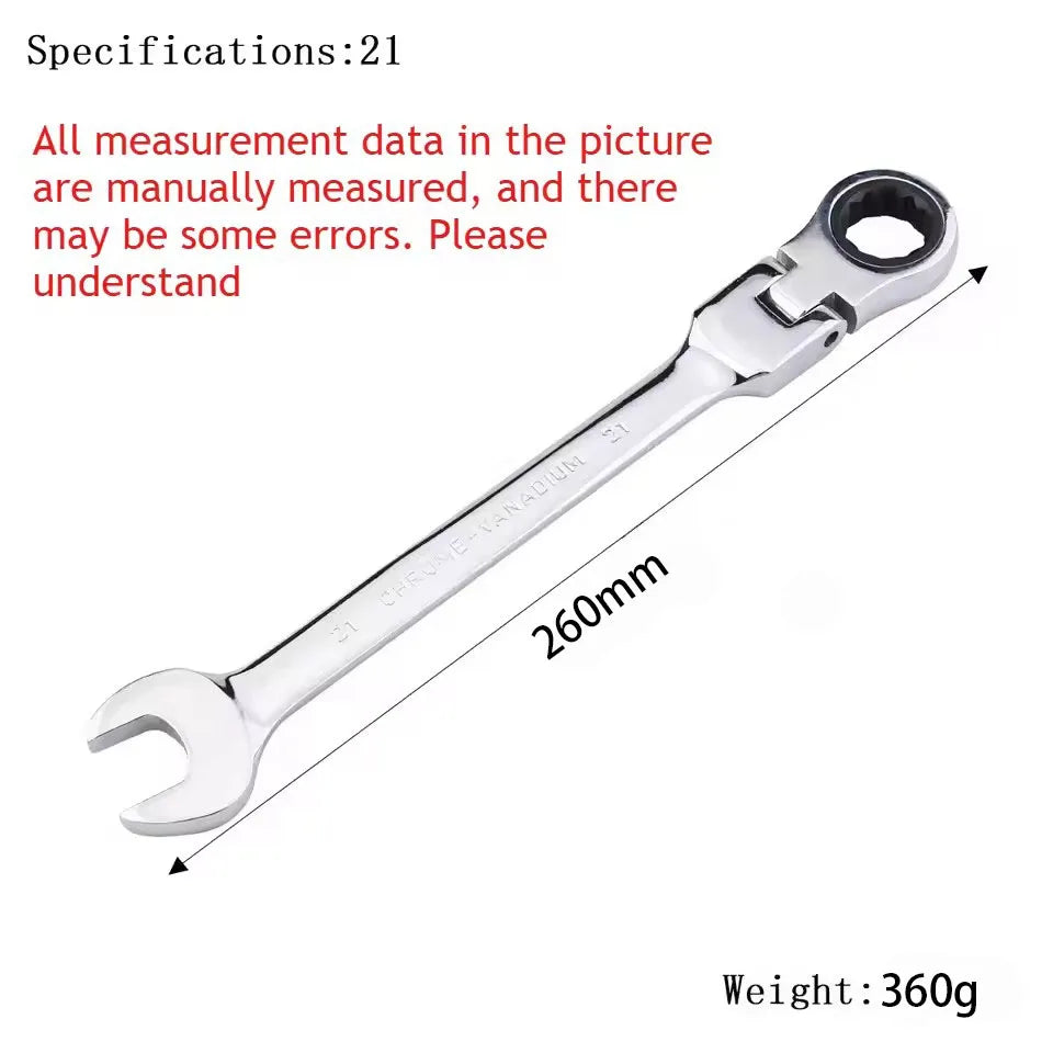 Universal 72-Tooth Ratchet Wrench, Automatic, Fast and Labor-Saving, Dual-Use, with Open End, Movable Head, Open Plummer, 1pcs