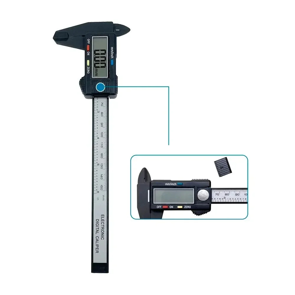 High-Accuracy Carbon Fiber Composite Digital Caliper (150mm)