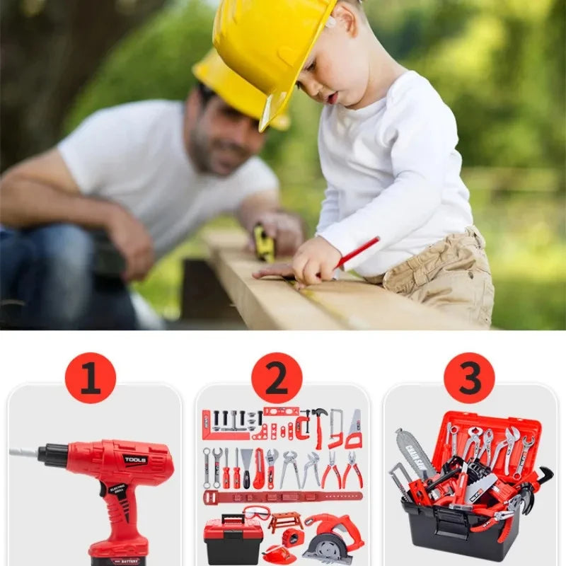Kids Toolbox Kit – Educational Simulation Repair Toy Set with Drill & Engineering Puzzle for Boys
