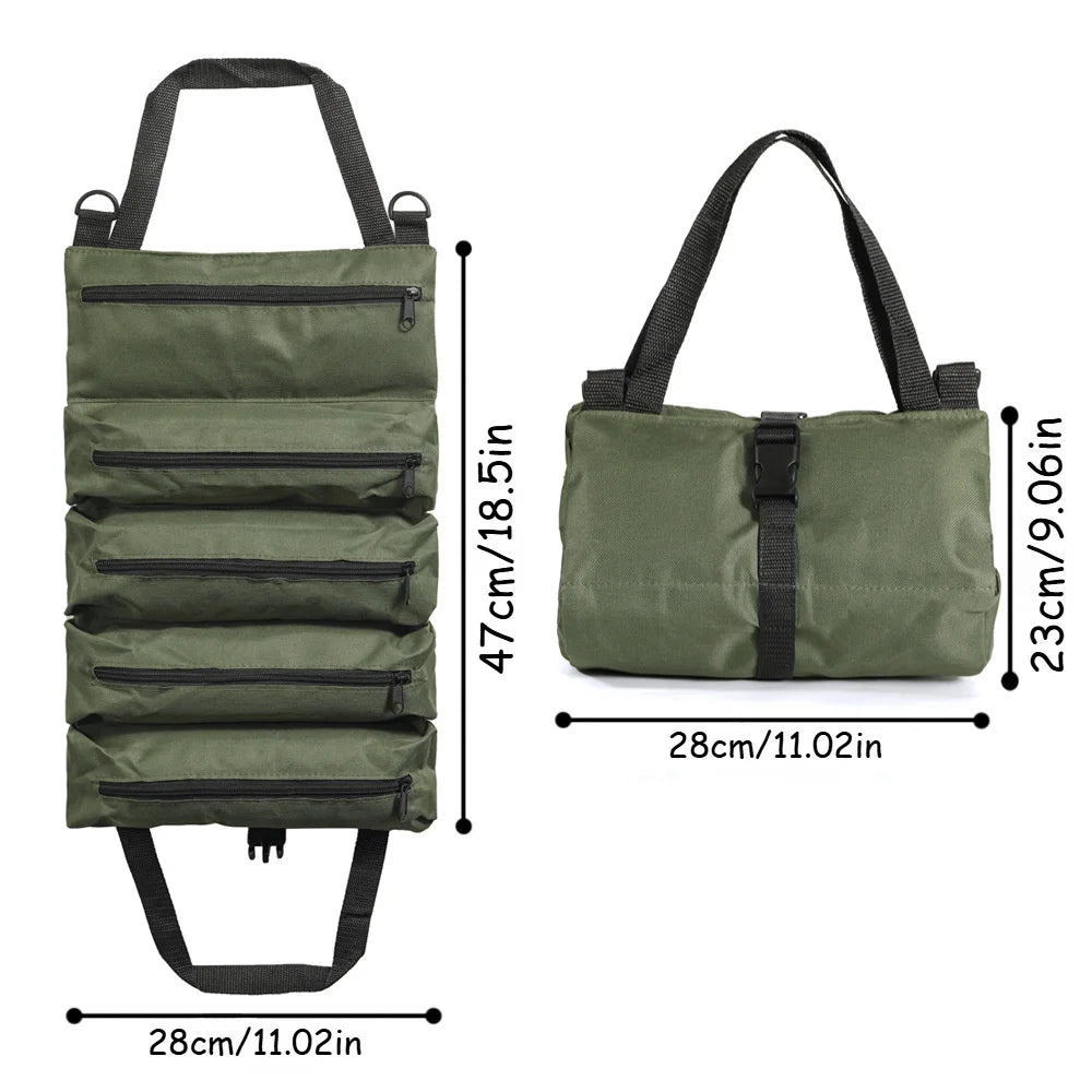 Tool Bag Organizers Multi-function Large Tool Organizer Bag Heavy Duty Roll Up Tool Bag Organizer Carrier Bag Camping Gear