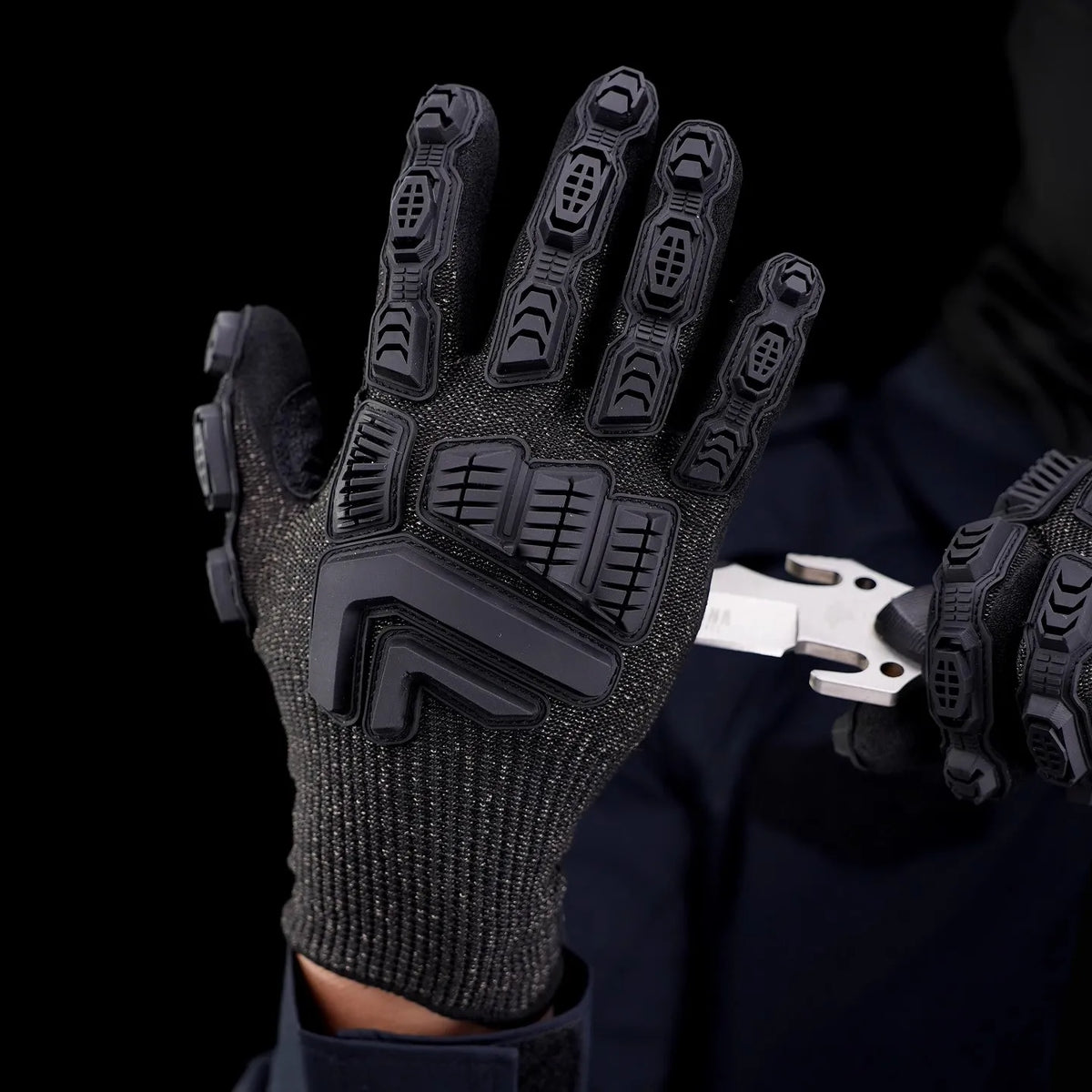 Level 5 Full Hand Cut-Resistant Gloves with Wear-Resistant TPR Patches, Touchscreen Compatibility, Slip Resistance, Cut Resistan