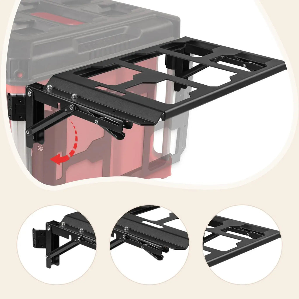 Foldable Aluminum Alloy Side Shelf Organizer for Toolboxes