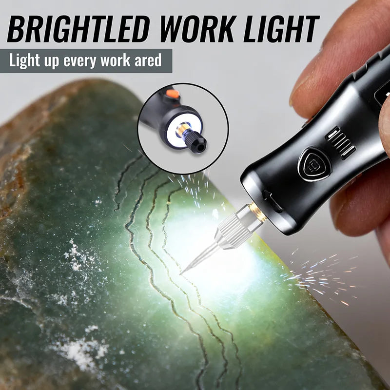 DIY Mini Cordless Electric Drill (USB) Tool, suitable for jewelry, metal, glass processing, etc. Mini cordless drill bit set, in