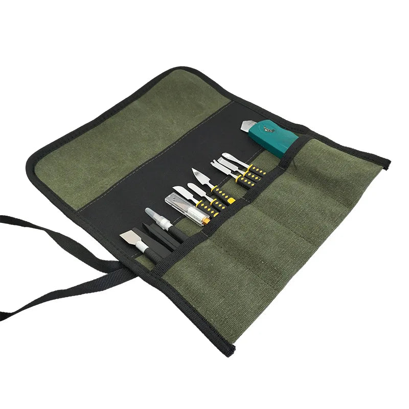 Heavy Duty Multi Purpose Roll Up Tool Bag Oxford Cloth Storage Case For Wrenches Screwdrivers Drills Hanging Garden Tool Parts