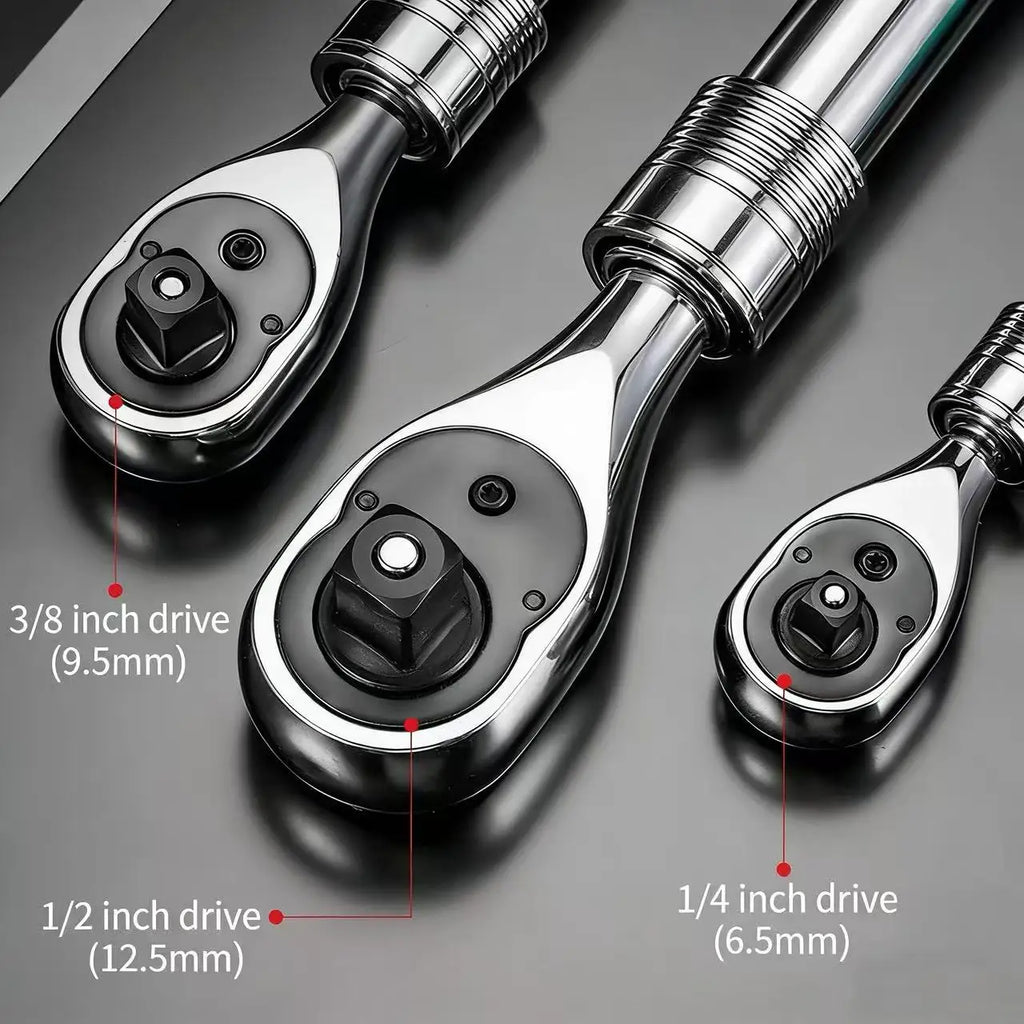 72 Teeth Telescopic Ratchet Wrench Set 1/4" 3/8" 1/2" Drive Quick Release Reversible Extendable Handle Universal Socket Wrench A