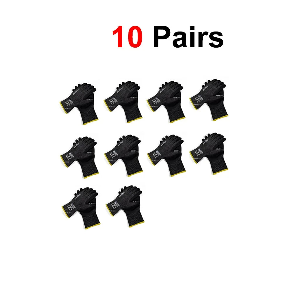 Cut Resistant Work Gloves Level 5 Protection Anti-Slip Textured Grip for Metal Machining Glass Handling Abrasion Scratch Proof