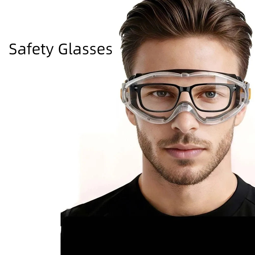 Anti Scratch Safety Glasses Lightweight Silicone Frame Anti Fog Goggles Splash Proof Clear Lens Protective Eyewear