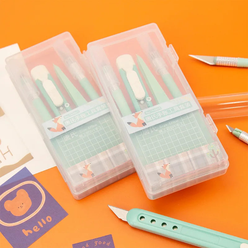 DIY Scrapbooking Tool Kit – Craft Hand Tools Set with Carving Knife, Tweezers & Mini Cutting Pad