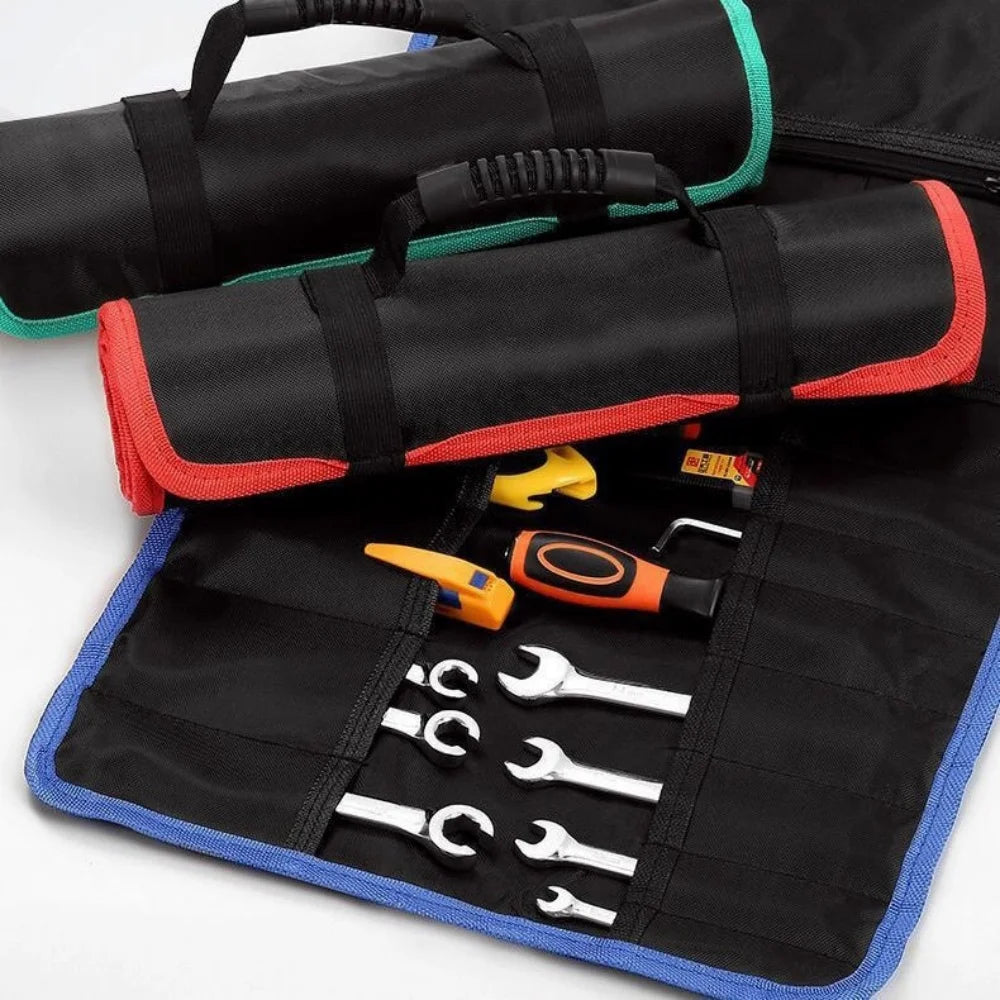 Hardware Roll-Up Tool Storage Bag with Handle, Convenient Portable Professional Tool Storage Bag