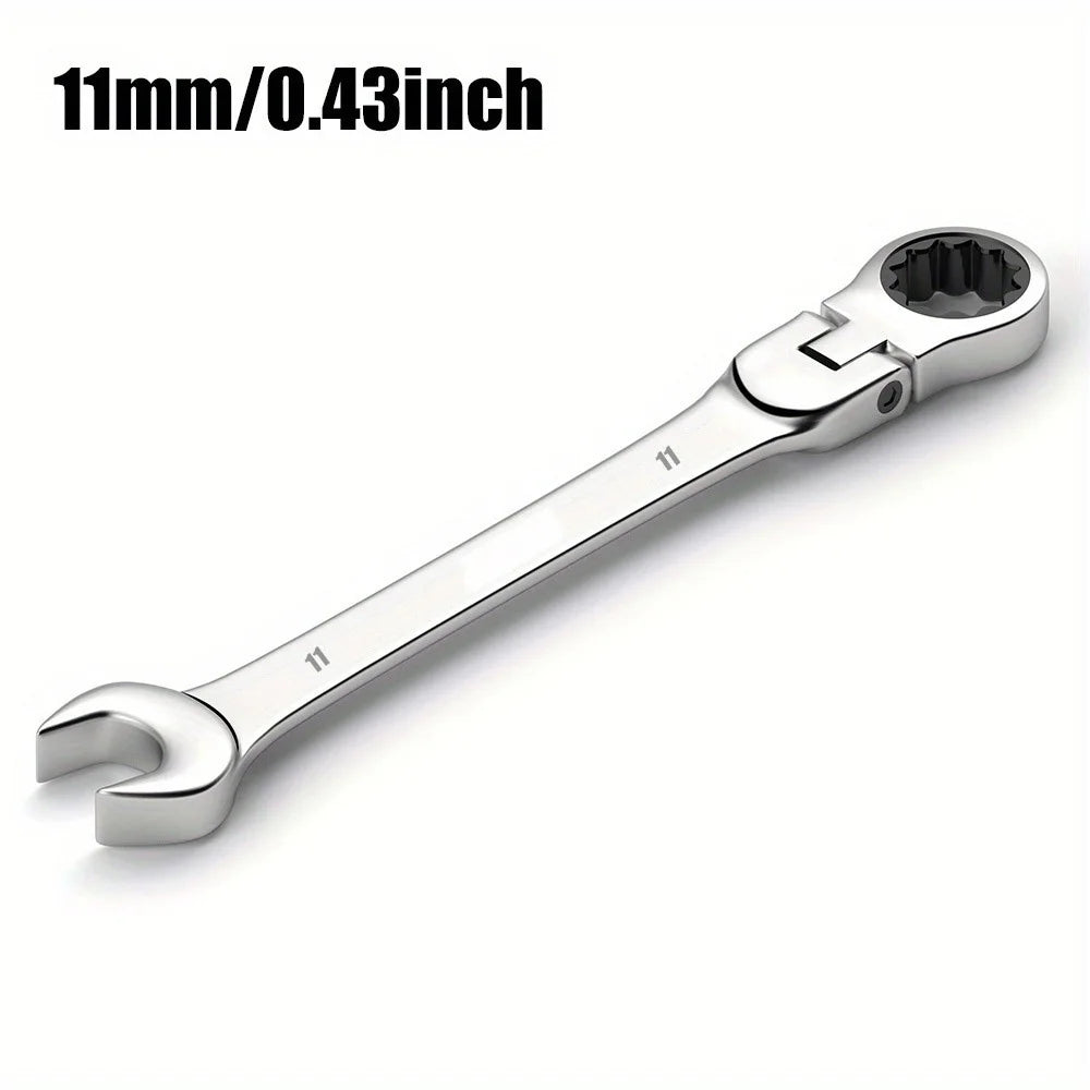 6-24mm Metric Ratchet Wrench Set, 72-Tooth Flexible Head with Storage Box - for Car Bicycle Motorcycle & Home DIY Repair