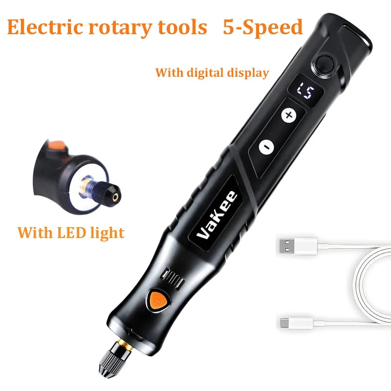 DIY Mini Cordless Electric Drill (USB) Tool, suitable for jewelry, metal, glass processing, etc. Mini cordless drill bit set, in