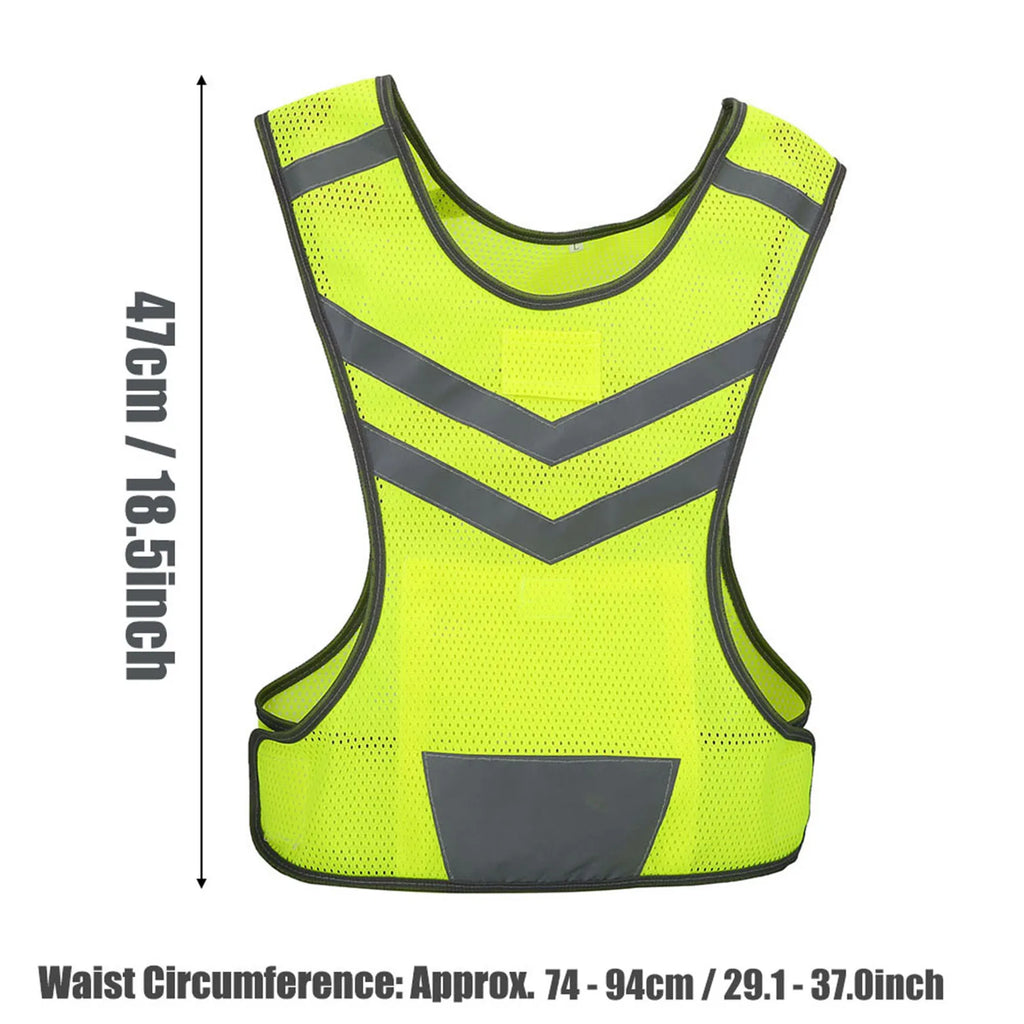 High-Visibility Adjustable Reflective Safety Harness Vest – Night Running, Cycling & Construction