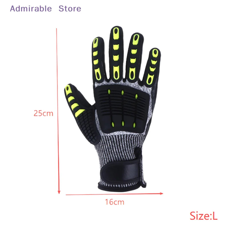[W]Safety Anti Vibration Safety Work Gloves Wear-resistant And Cut-resistant Mechanics Protective Work Gloves
