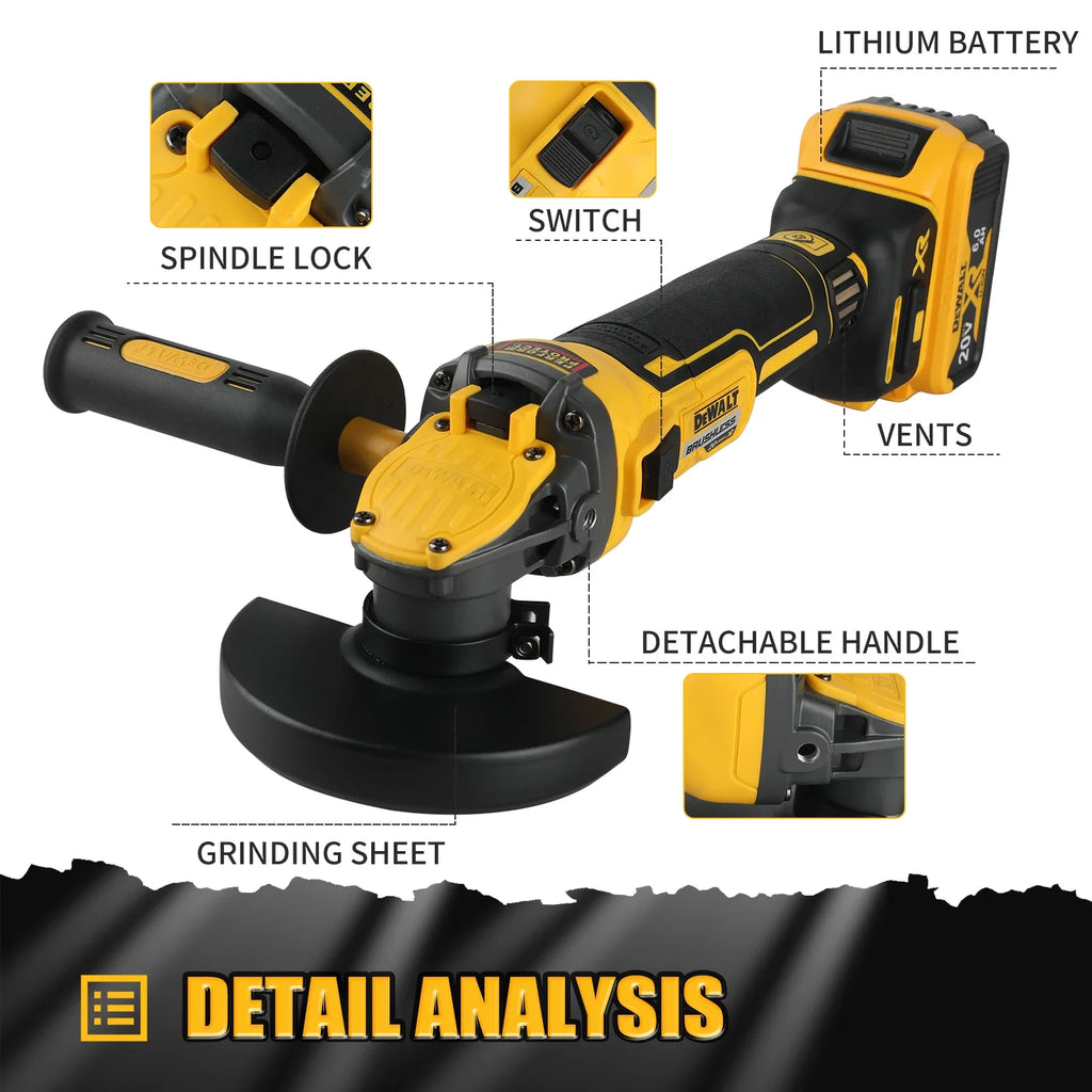DEWALT 20V MAX Brushless 5" Angle Grinder – DCG409B Flat Head (Tool Only)
