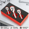 1/4 3/8 1/2 Professional Heavy Duty Ratchet Set,72-Tooth Square Spanner,Quick-Release Mini Ratchet Wrench
