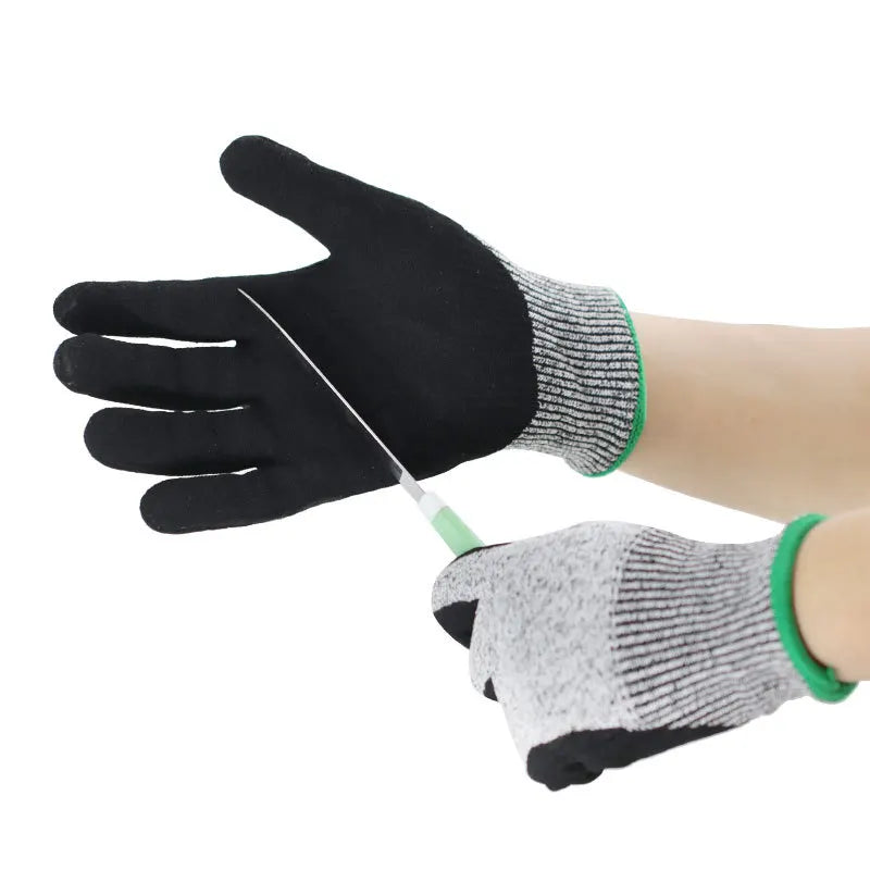Work Gloves Comfort Grip Wear-Resistant Slip-Resistant Gloves Anti-Labor Safety Gloves Nitrile Rubber Gloves