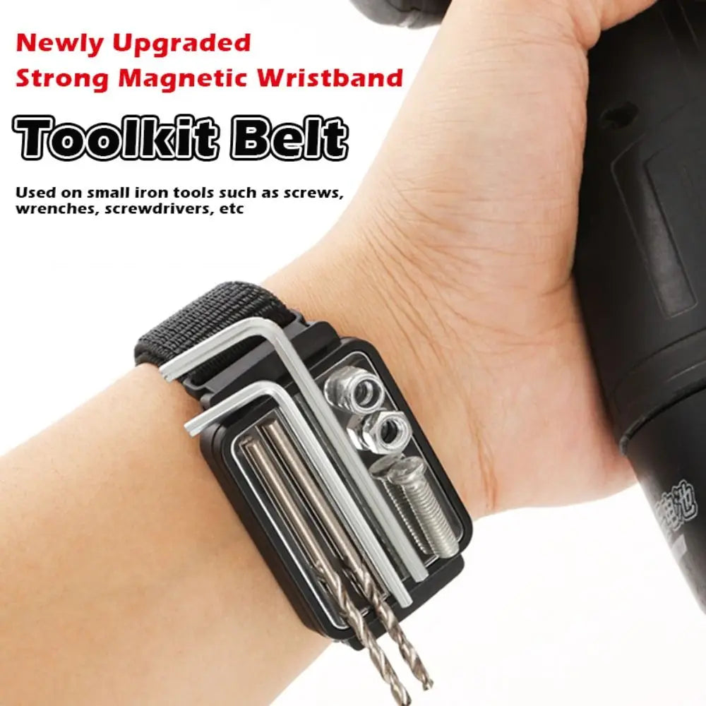Magnetic Wristband Tool Holder Portable Wrist Strap Toolkit Belt for Screws Nails Drill Bits Electrician Carpenter