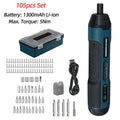 Cordless Mini Electric Screwdriver Rechargeable, 3.6V Power Drill & Bits Set with 1300mAh Battery, Household Repair Tool Kit