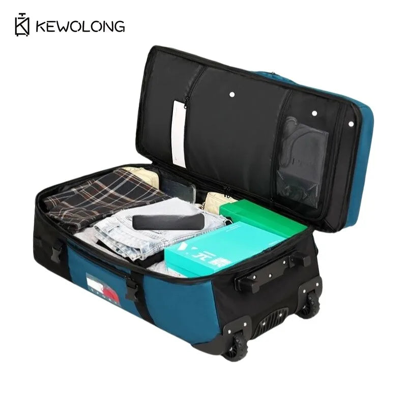 Waterproof Rolling Gear Bag - 90L Large Capacity Wheeled Backpack with Pull Strap, Heavy Duty Duffel for Camping Equipment