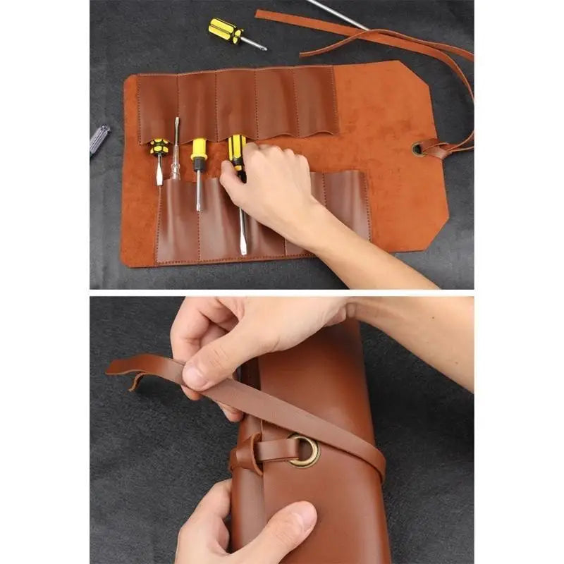 652F Large Tool Roll Up Bag Portable Workshop Storage Woodworking Tool